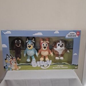 Bluey & Friends Plush Toy Set - Blue, Orange, Brown, Cream
